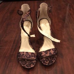 Brand New Jessica Simpson leopard strap heels.